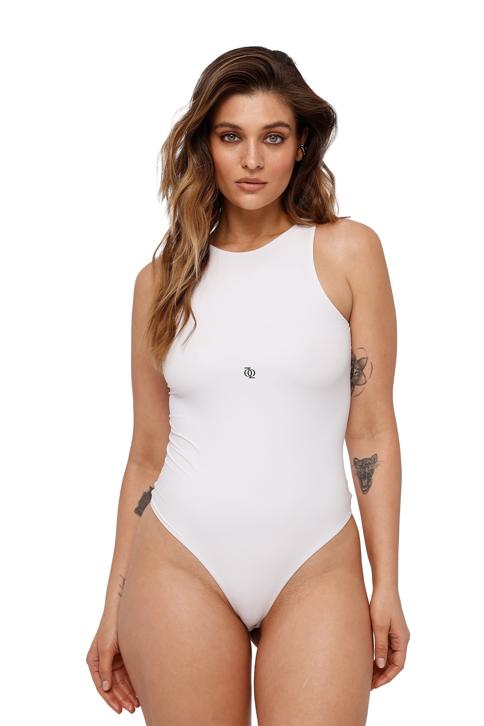 Second Skin High-Neck Bodysuit White